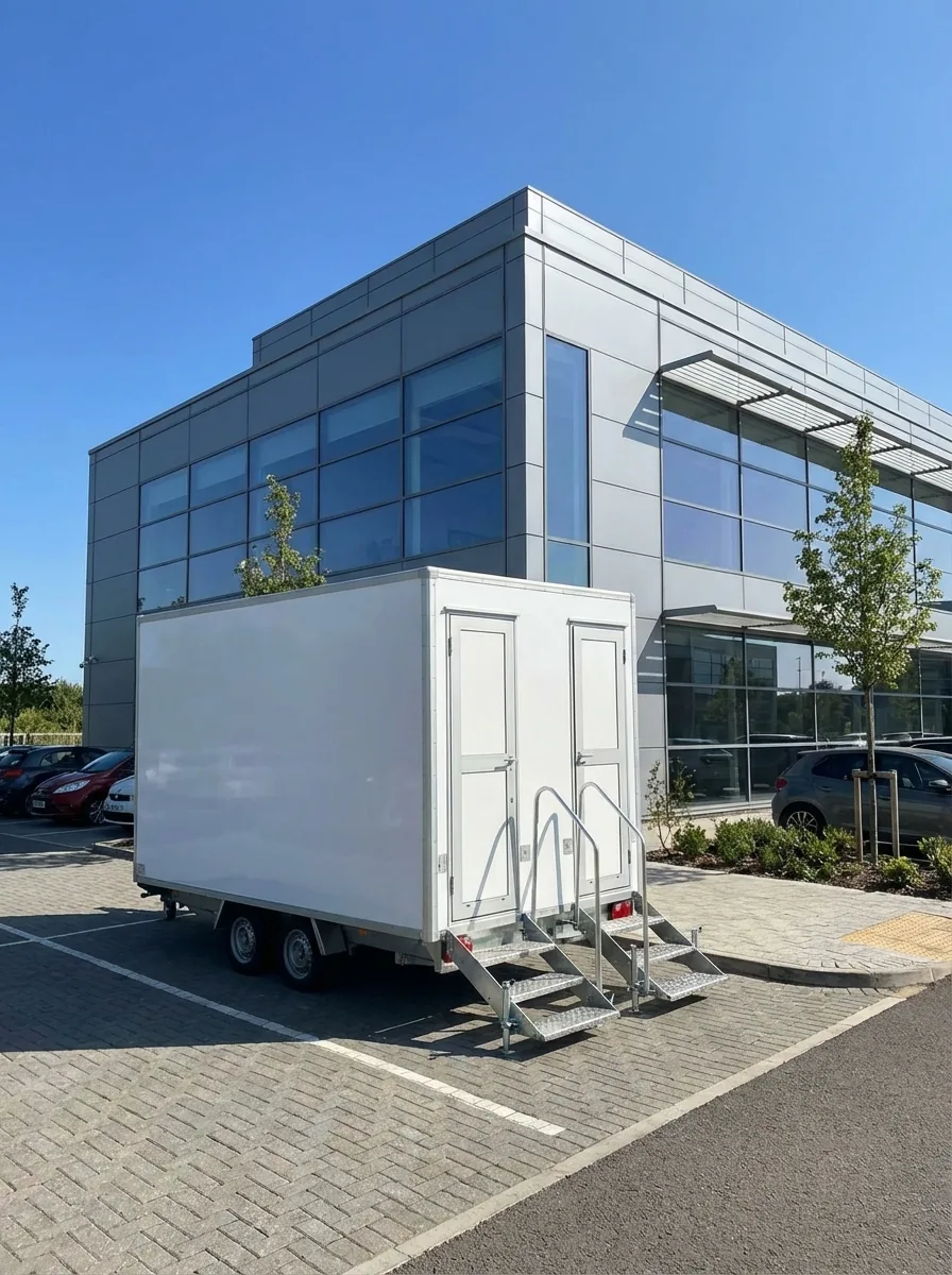 PremierPlus toilet trailer exterior for corporate hire