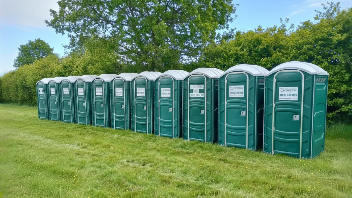 PremierPlus portable toilets set up for spectators at a sporting event